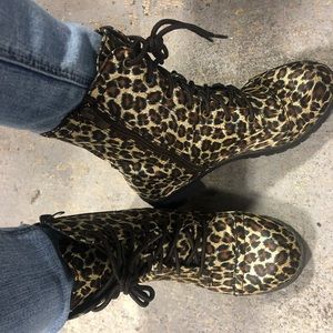Animal print boots size 9